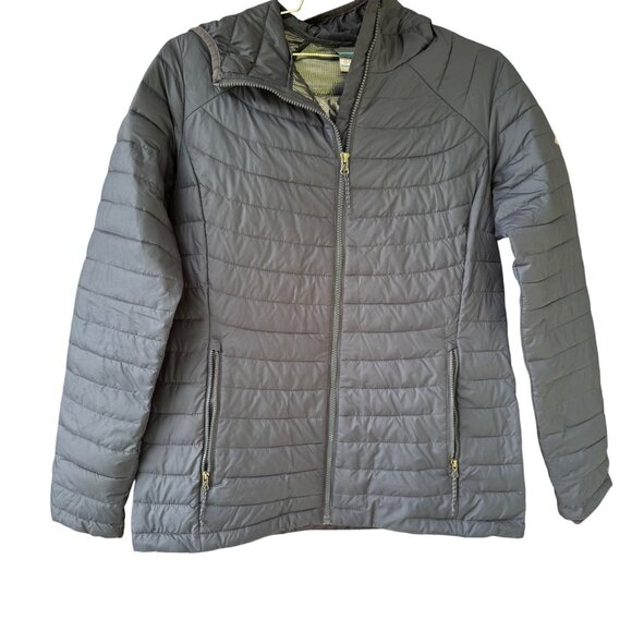 Columbia mens Hooded Omni Heat Puffer Jacket LARGE Navy Quilted Insulated Coat - Picture 1 of 9